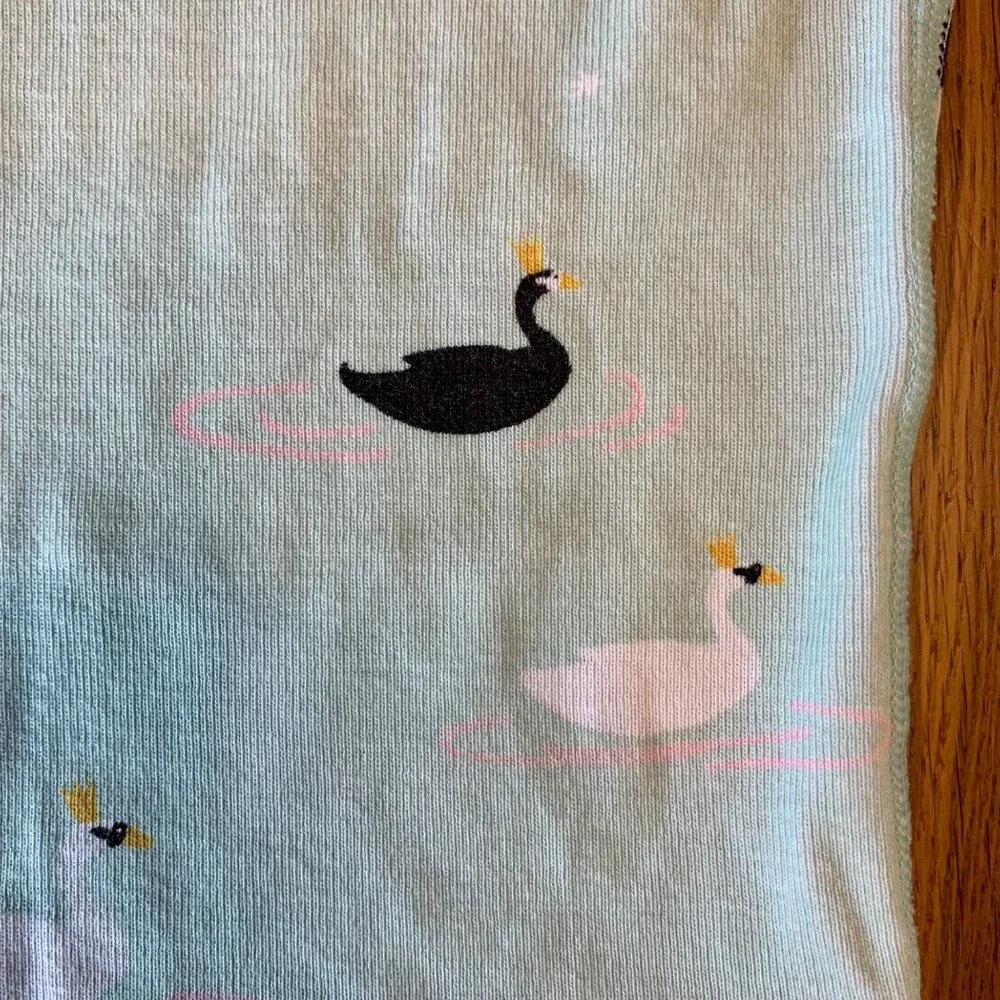 HANNA ANDERSSON Girls Pajamas 2 2T 80/85 Swan Cotton Long John PJs Toddler Girl - Picture 6 of 10